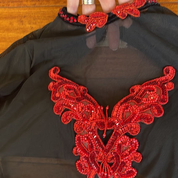 Details Dancewear custom black/red leotard size CXL. Never worn - Picture 3 of 9